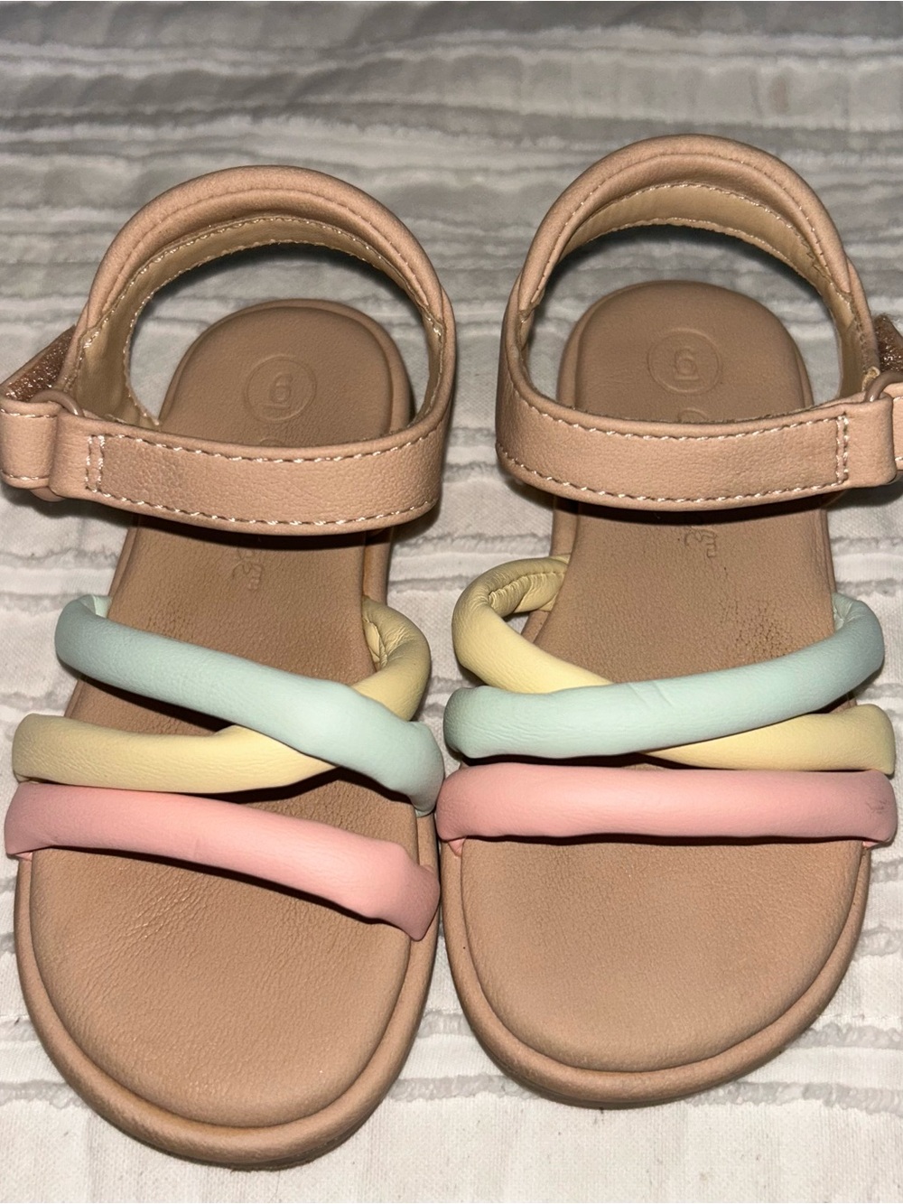 Kids Pastel Braided Strap Sandals - Pink, Yellow, Mint